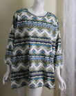New Denim Co 3X Art-to-Wear Tribal Southwest Printed Blouse Tunic Shirt Top Lux 