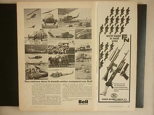 3/1973 PUB FN ARMES DE GUERRE HERSTAL BROWNING / BELL HELICOPTER OH-58 AH-1 AD - Imagen 1 de 1