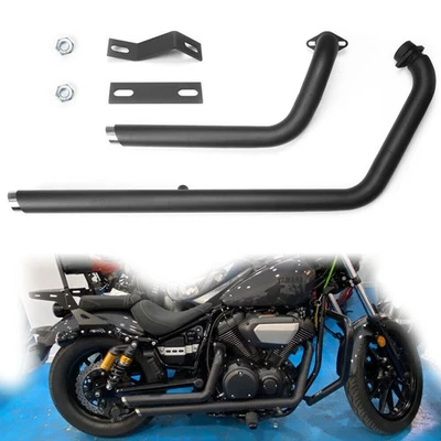 Black Shortshots Staggered Exhaust Pipes Kit For Yamaha Star Bolt XV950 XVS950 — 第 1/4 张图片