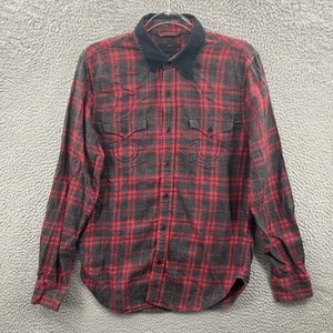 True Religion Hemd Herren Small rot grau kariert Western Slim Fit Flanell Baumwolle - Bild 1 von 12