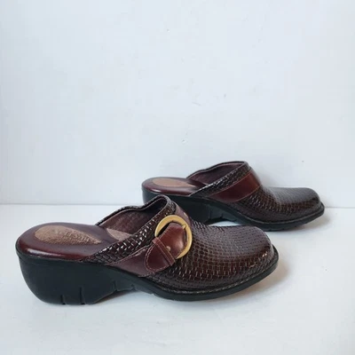 Clarks Colección Artesanal Mujer Talla 7M Cuero Marrón Sin Cordones Zuecos Zapatos Foto 1 de 4