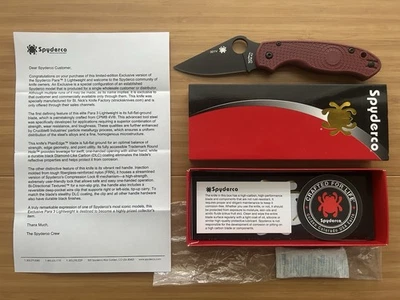Spyderco #001V St. Nick’s Exclusivo Para 3 LW C223PRDBK - Rojo FRN - Negro 4V Foto 1 de 4