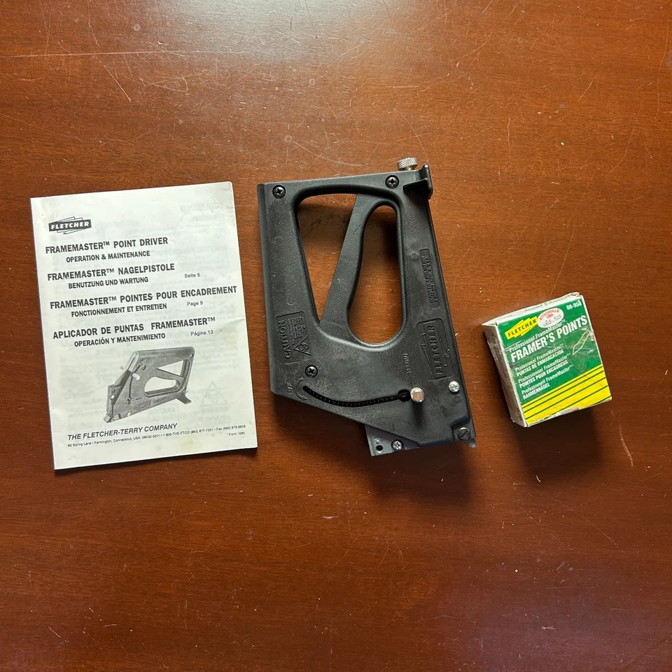 Fletcher Frame Master Point Driver Stapler Black Made In USA 07-500 Points New - Image 1 of 4