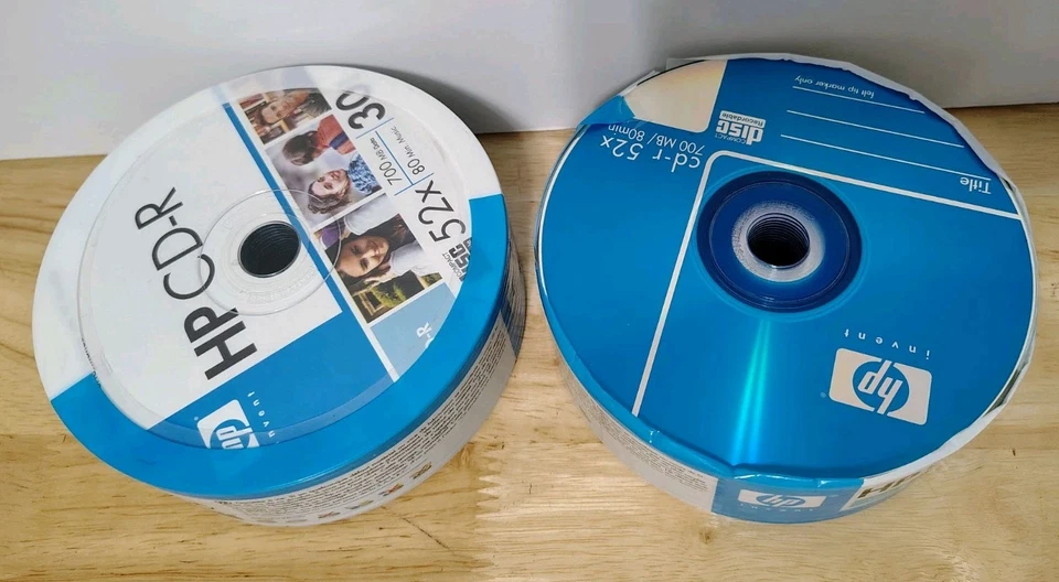 HP CD-R 700 MB 80 Min 52x Speed Pack Of 30 1 New Sealed 1 Open Computer CD DVD - Image 1 of 4