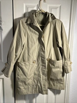 LONDON FOG Towne Trench Coat Raincoat Beige MISSING ZIP IN LINING Women’s 8 Reg. - Image 1 of 4