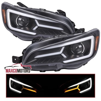 Black Projector Headlights Fits 2015-2021 Subaru WRX STI LED Sequential Signal - Imagem 1 de 4