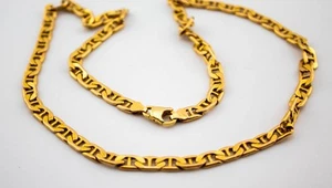 VINTAGE LARGE SOLID 14KT GOLD CHAIN 2O INCH 20.3 GRAMS - Picture 1 of 2