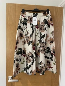 Zara Stone Floral Cotton Skirt With Pockets Size L New with Tags RRP £39.99 - Picture 1 of 6