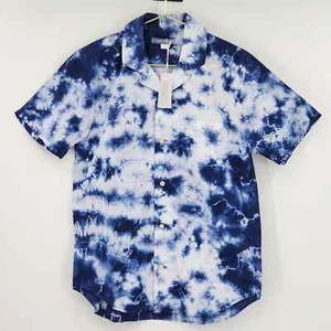 Camisa de barbacoa Outerknown lapislázuli para hombre manga corta con botones talla pequeña nueva con etiquetas - Imagen 1 de 6