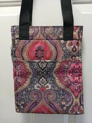 Bolso de almuerzo rosa cachemir sin marca doble correa bolsa de almuerzo aislada con cremallera  Foto 1 de 4