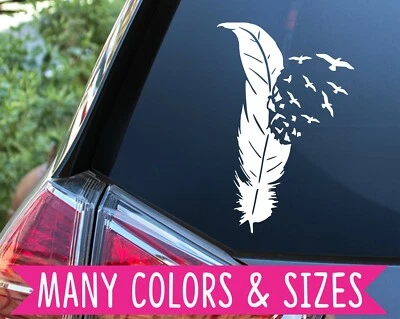 Vaso calcomanía de vinilo para planificador de automóviles Feather Birds Foto 1 de 3