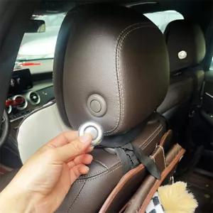 Silver Carbon Fiber Look Seat Headrest Button Cover For Benz E Class W213 16-23 - Picture 1 of 11