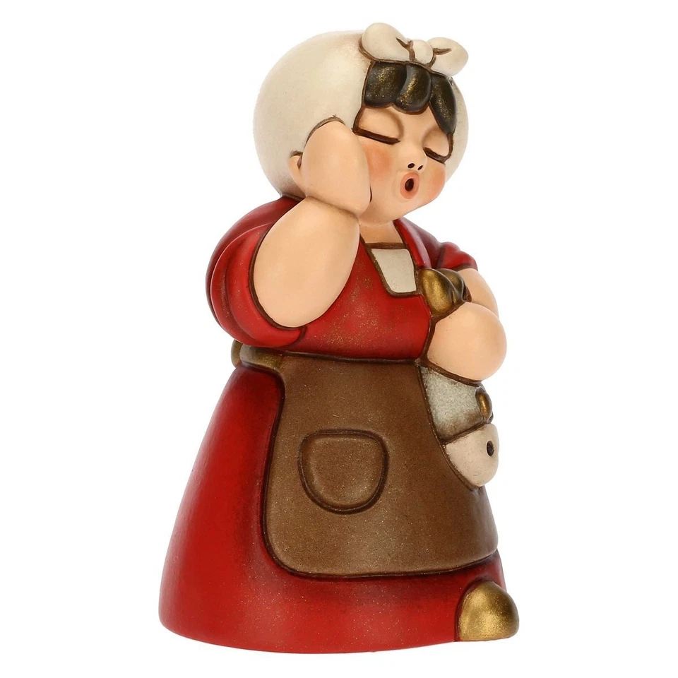 Donna con pesce Thun Presepe Classico rossa S3317A82