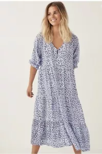 Cartel and Willow NWT Cali Maxi Dress in Blue Leopard Size XXXL Summer - Picture 1 of 16