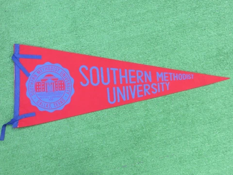 SOUTHERN METHODIST UNIVERSITY MUSTANGS Vintage PENNANT NCAA CLASSIC RARE Cover