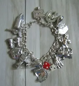 Vintage 1940's Bubble Gum Machine Charms on 7" Bracelet 15 Charms - Picture 1 of 6