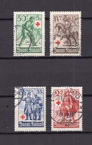 FINLAND DURING WW2 1940 RED CROSS SET SCOTT B39-B42 FACIT 226-229 VFU - Picture 1 of 1