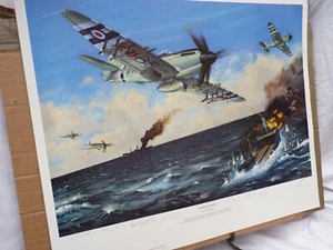 RAF, Royal Navy, Fleet Air Arm Seafire FR47 Korean War Veteran Signed Print, - Picture 1 of 4