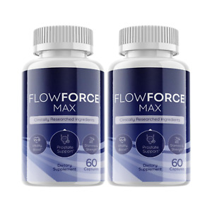 2-Pack Flow Force Max - Vegan, Male Vitality Supplement Pills - 120 Capsules