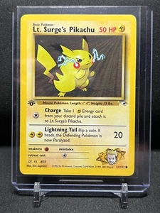 Lt. Surge's Pikachu 81/132 Pokémon 2000 Gym Heroes 1st Edition MP - Picture 1 of 2