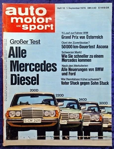 Auto Motor Sport AMS 18/1976  Mercedes W 123 200 220 240 300 D, Opel Ascona - Bild 1 von 11