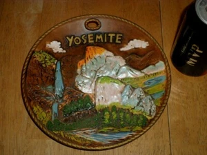 YOSEMITE, Ceramic SOUVENIR WALL PLAQUE / DISH [HAND PAINTED] JAPAN, #1960's yr.  - Picture 1 of 6