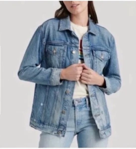 LUCKY BRAND Boyfriend Trucker Alua Denim Jeansjacke neu mit Etikett $ 99 S - Bild 1 von 15