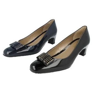 Ladies Van Dal Patent Leather Slip On Low Heel Smart Court Shoes : Helena