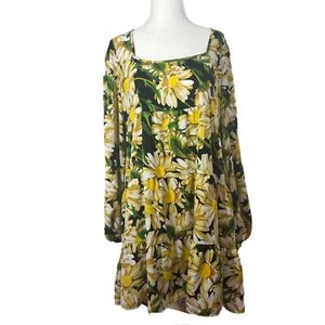 PRE-OWNED - Nasty Gal Collection Long Sleeve Sunflower Floral Dress - Picture 1 of 3