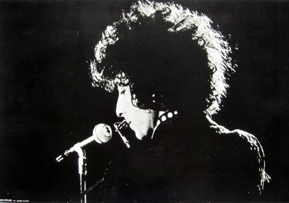 BOB DYLAN "CONCERT SHOT IN FRONT OF MICROPHONE WITH HARMONICA"ASIAN MUSIC POSTER - Image 1 of 1