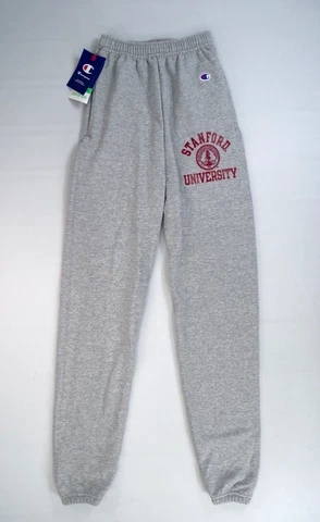 Stanford University Cardinal Champion Banded Bottom Pant Sweatpants Size XS Gray Cover