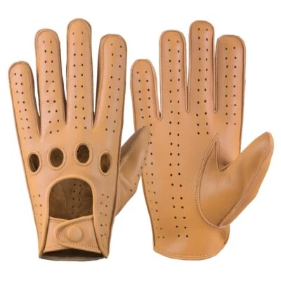 Guantes de conducción de cuero de oveja genuino para hombre Foto 1 de 4