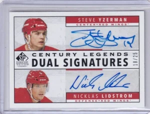 2020-21 SP SIGNATURE LEGENDS DUAL SIGNATURES STEVE YZERMAN & NICK LIDSTROM /25 - Picture 1 of 2