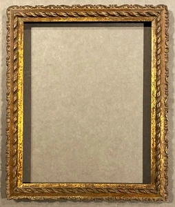 rare vintage Romanticism 9 3/4 x 11 3/4 twisted carved solid wood frame ca 1840 - Picture 1 of 3
