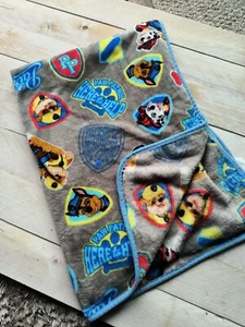 Paw Patrol Here To Help Rubble Chase Marshall Soft Throw Fleece Blanket Blue - Picture 1 of 5