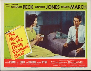 THE MAN IN THE GRAY FLANNEL SUIT orig lobby card GREGORY PECK/JENNIFER JONES