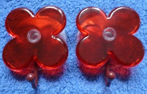 2 x Wandhaken Saugnapf Blütenform rot Kunststoff ca. 6,5x8 cm - Bild 1 von 2