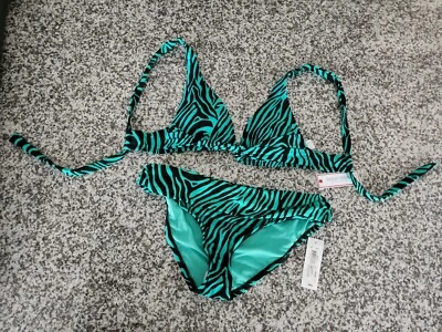Bisou Bisou Michele Bombet Bikini Top & bottom  Color green Black Size Small $88 - Image 1 of 4