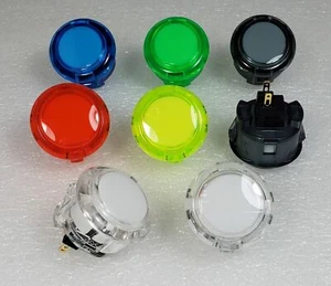 Japan Sanwa Crystal Buttons x 8 pcs OBSC-30-Clear 6 Color Video Game Parts - Picture 1 of 2