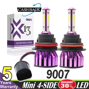 HB5 9007 LED Headlight LED Lights Bulbs Kit 4-Side High Low Beam Super Bright - Imagen 1 de 15