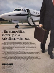 Pubblicità aeromobili North American Sabreliner 1992 11/7/2024f - Foto 1 di 1