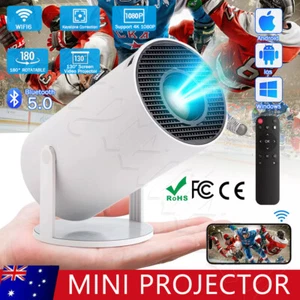 Portable LED Projector For Android 11 5G Wifi Bluetooth Home Theater HDMI Mini - Picture 1 of 12