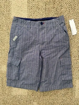 Pantalones cortos cargo 100 % algodón Calvin Klein para niños azul índigo a rayas talla 10 Foto 1 de 3