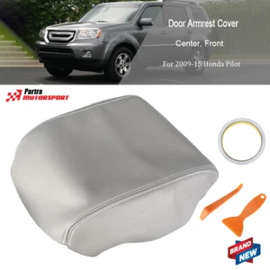 Center Console Front Lid Door Armrest Cover For 2009-15 Honda Pilot Gray Leather - Bild 1 von 10