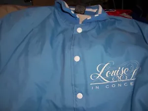 VINTAGE NEW ARISTO JAC LOUISE MANDRELL Blue Nylon Snap Front Jacket - SIZE LARGE - Picture 1 of 5