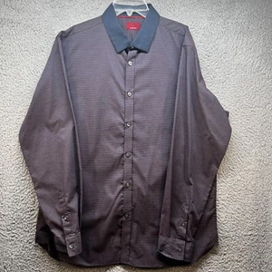 Alfani Mens Button Down Long Sleeve Shirt Size Large Slim Fit Burgandy Collared - Picture 1 of 11