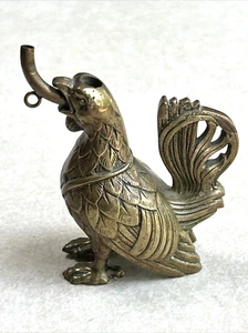 Antique German bronze cigar table lighter in shape of elaborate detailed rooster - Picture 1 of 12