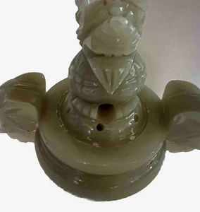 Vintage - Jade Carved Stone with Dragon Head Incense Burner with Lid - Picture 1 of 7