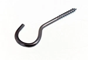 2 X Screw In Hook Fixing Hangers ( No.12 ) 6mm X 80mm BZP Steel - NEW Onestopdiy - Picture 1 of 1