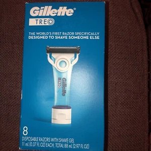 Navaja de afeitar desechable Gillette Treo 8 con gel de afeitar, total 2,9 f oz - Imagen 1 de 1